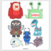 漫画のモンスターの生き物エイリアンアート シール (シート)
