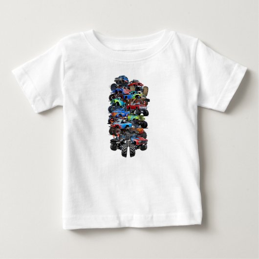 漫画のモンスタートラック ベビーTシャツ (正面)