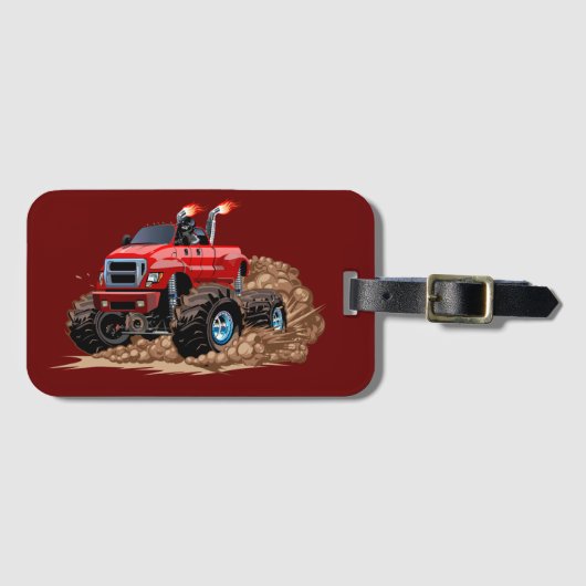 漫画のモンスタートラック ラゲッジタグ (正面横)