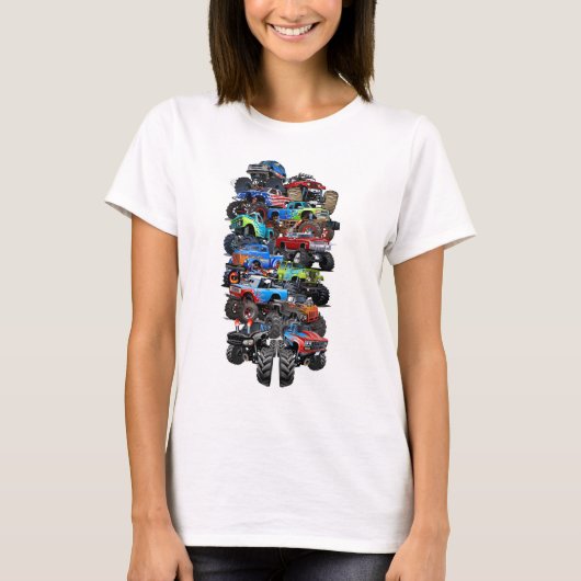 漫画のモンスタートラック Tシャツ (正面)