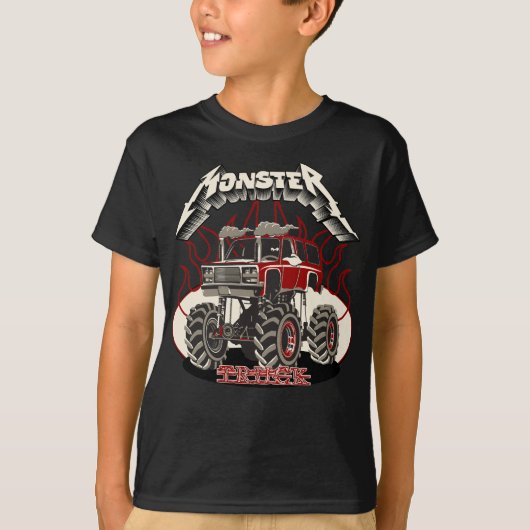 漫画のモンスタートラック Tシャツ (正面)