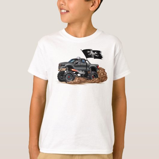 漫画のモンスタートラック Tシャツ (正面)