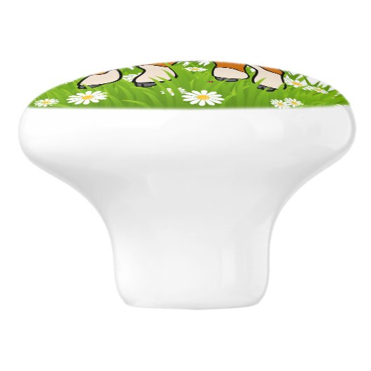 漫画のヤギと蝶 セラミックノブ (側面)