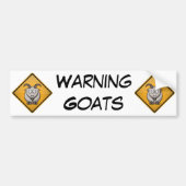 漫画のヤギの警告標識 バンパーステッカー (正面)