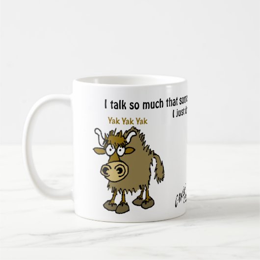 漫画のヤク。 たいそう話すこと。 コーヒーマグカップ (左)