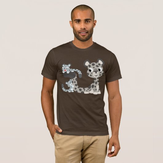 漫画のユキヒョウおよびカブスのTシャツ Tシャツ (正面フル)