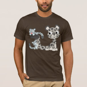 漫画のユキヒョウおよびカブスのTシャツ Tシャツ