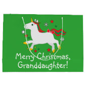 漫画のユニコーンの孫娘のメリークリスマス ラージペーパーバッグ (裏面)