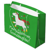 漫画のユニコーンの孫娘のメリークリスマス ラージペーパーバッグ (裏面アングル)