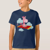 漫画のユニコーンの魔法の絨毯に乗って子供用Tシャツ Tシャツ (正面)