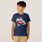 漫画のユニコーンの魔法の絨毯に乗って子供用Tシャツ Tシャツ (正面フル)