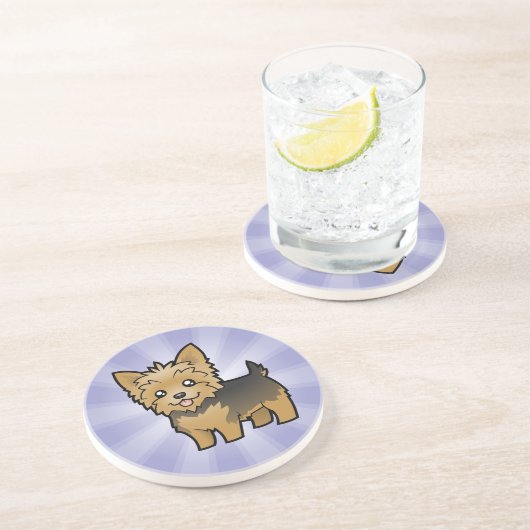 漫画のヨークシャテリア(短い髪弓無し) コースター (側面)