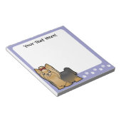 漫画のヨークシャー・テリア（弓で長い髪） ノートパッド (アングル)