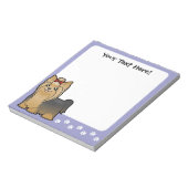 漫画のヨークシャー・テリア（弓で長い髪） ノートパッド (回転)