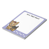 漫画のヨークシャー・テリア（弓の短い髪） ノートパッド (回転)