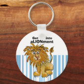 漫画のライオンがALIONmentキーチェーンに入る キーホルダー (正面)