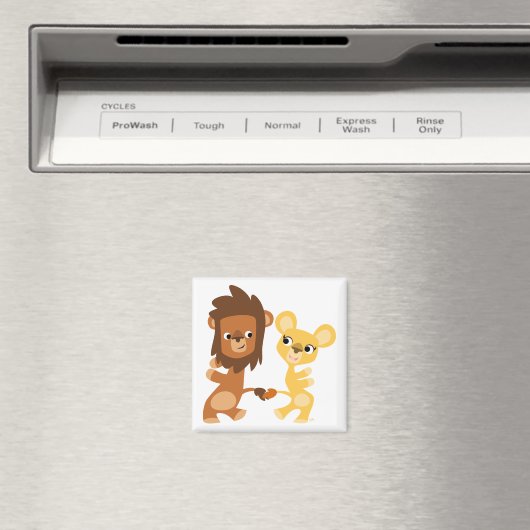 漫画のライオンとライオンの踊り磁石 マグネット (インサイチュ (食洗機))
