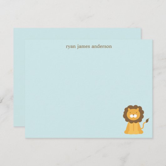 漫画のライオンのカスタマイズサンキューカード ノートカード (正面/裏面)
