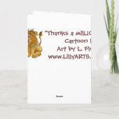 漫画のライオンのグリーティングカード サンキューカード (裏面)