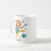 漫画のライオン&ギター コーヒーマグカップ (正面左)