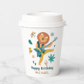 漫画のライオン&ギター 紙コップ (裏面)