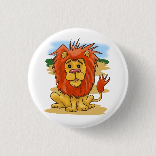 漫画のライオン 缶バッジ (正面)