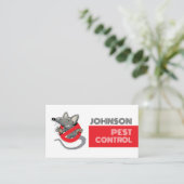 漫画のラットロゴ – 害虫駆除 名刺 (スタンド正面)