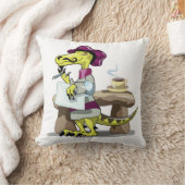 漫画のラプターの詩人の考えイラストレーション。 クッション (ブランケット)