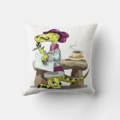 漫画のラプターの詩人の考えイラストレーション。 クッション (裏面)