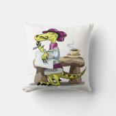 漫画のラプターの詩人の考えイラストレーション。 クッション (正面)