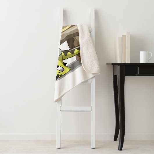 漫画のラプターの詩人の考えイラストレーション。 シェルパブランケット (インサイチュ)