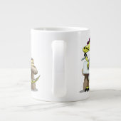 漫画のラプターの詩人の考えイラストレーション。 ジャンボコーヒーマグカップ (裏面)