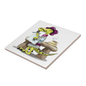 漫画のラプターの詩人の考えイラストレーション。 タイル (側面)