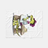 漫画のラプターの詩人の考えイラストレーション。 フリースブランケット (正面(横))