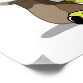 漫画のラプターの詩人の考えイラストレーション。 ポスター (角)