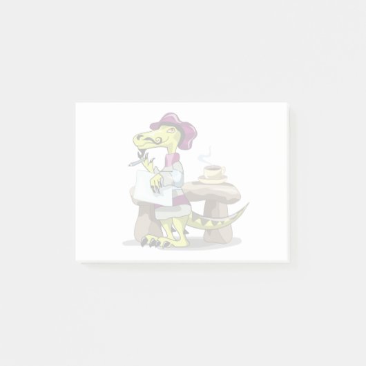 漫画のラプターの詩人の考えイラストレーション。 ポストイット (正面)