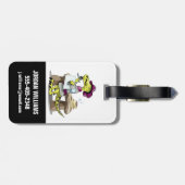 漫画のラプターの詩人の考えイラストレーション。 ラゲッジタグ (裏面横)