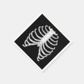 漫画のリブケージボーンハロウィンブラックとホワイト スタンダードカクテルナプキン (角)