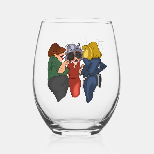 漫画のレディ最高のズ「タイムズ」 ステムなしワイングラス (正面)