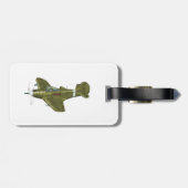 漫画のレトロな戦闘機 ラゲッジタグ (裏面横)
