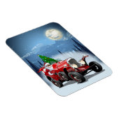 漫画のレトロな車とサンタとクリスマスカークールド マグネット (右側)