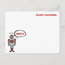 漫画のレトロのロボット子供の男の子の誕生日は感謝していしています サンキューカード