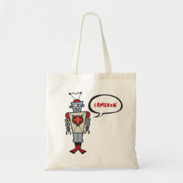 漫画のレトロロボットかわいい子供たち男の子バースデーパーティー トートバッグ