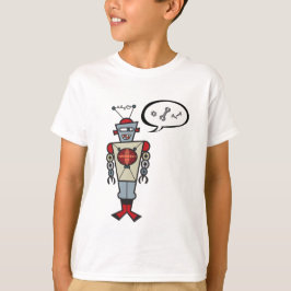 漫画のレトロロボットかわいい子供たち男の子バースデーパーティー Tシャツ