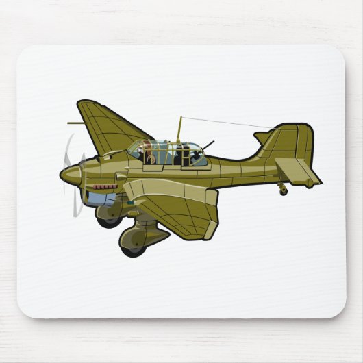 漫画のレトロ爆撃機 マウスパッド (正面)