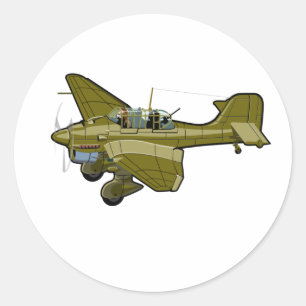 漫画のレトロ爆撃機 ラウンドシール