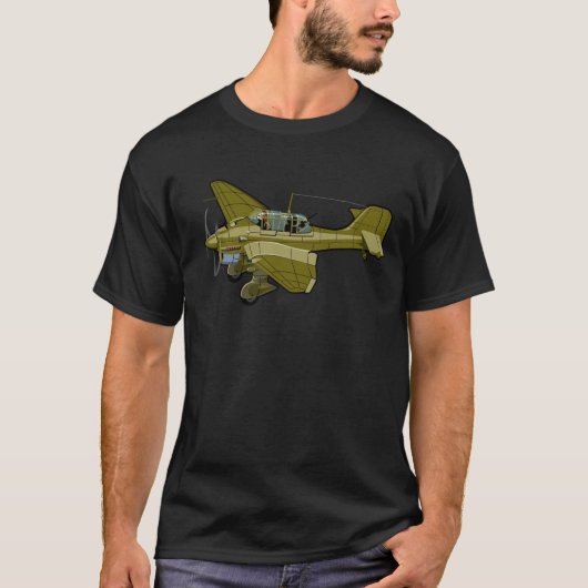 漫画のレトロ爆撃機 Tシャツ (正面)