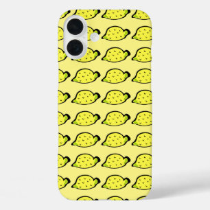 漫画のレモンのパターン黄色 iPhone 16 PLUSケース
