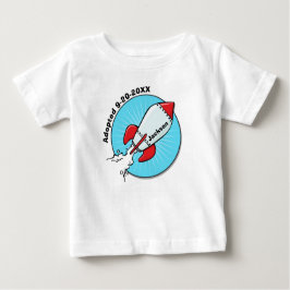 漫画のロケットの船の採用のおもしろいのデザイン ベビーTシャツ