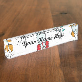 漫画のロケットの船パターン デスクネームプレート (側面)